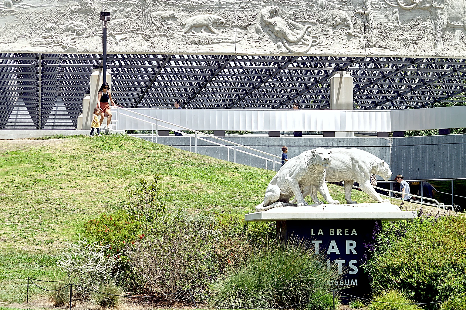 A front, exterior, view of the George C. Page Museum.