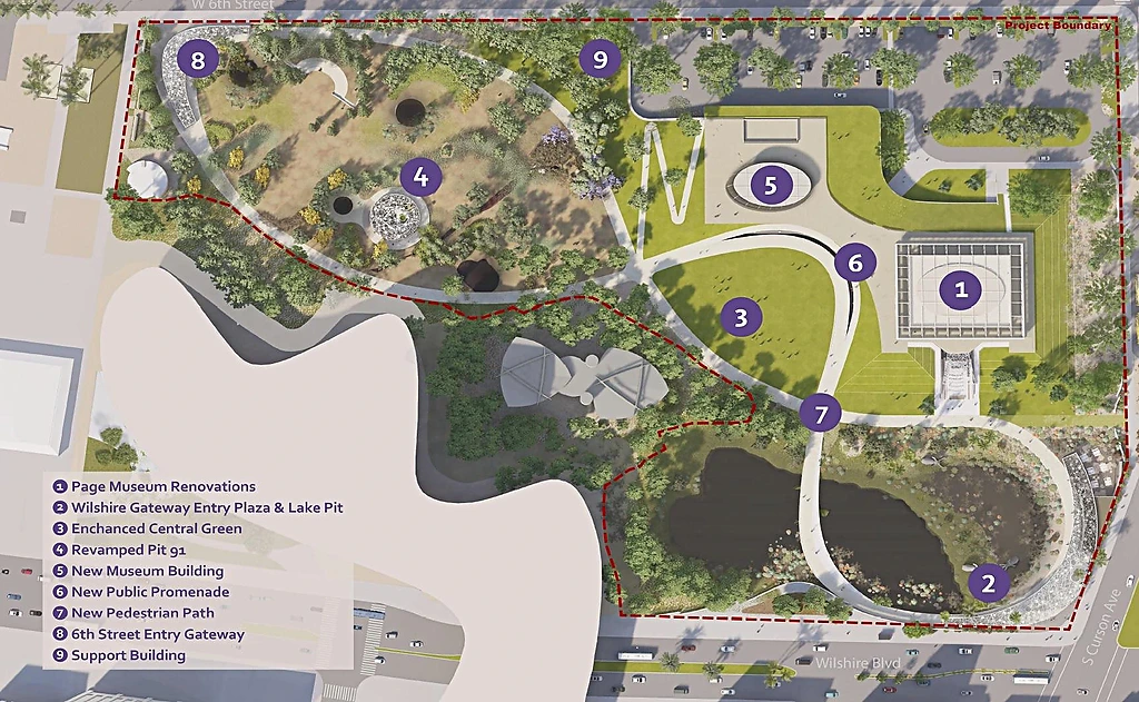 La Brea Tar Pits master plan site rendering, Summer 2025